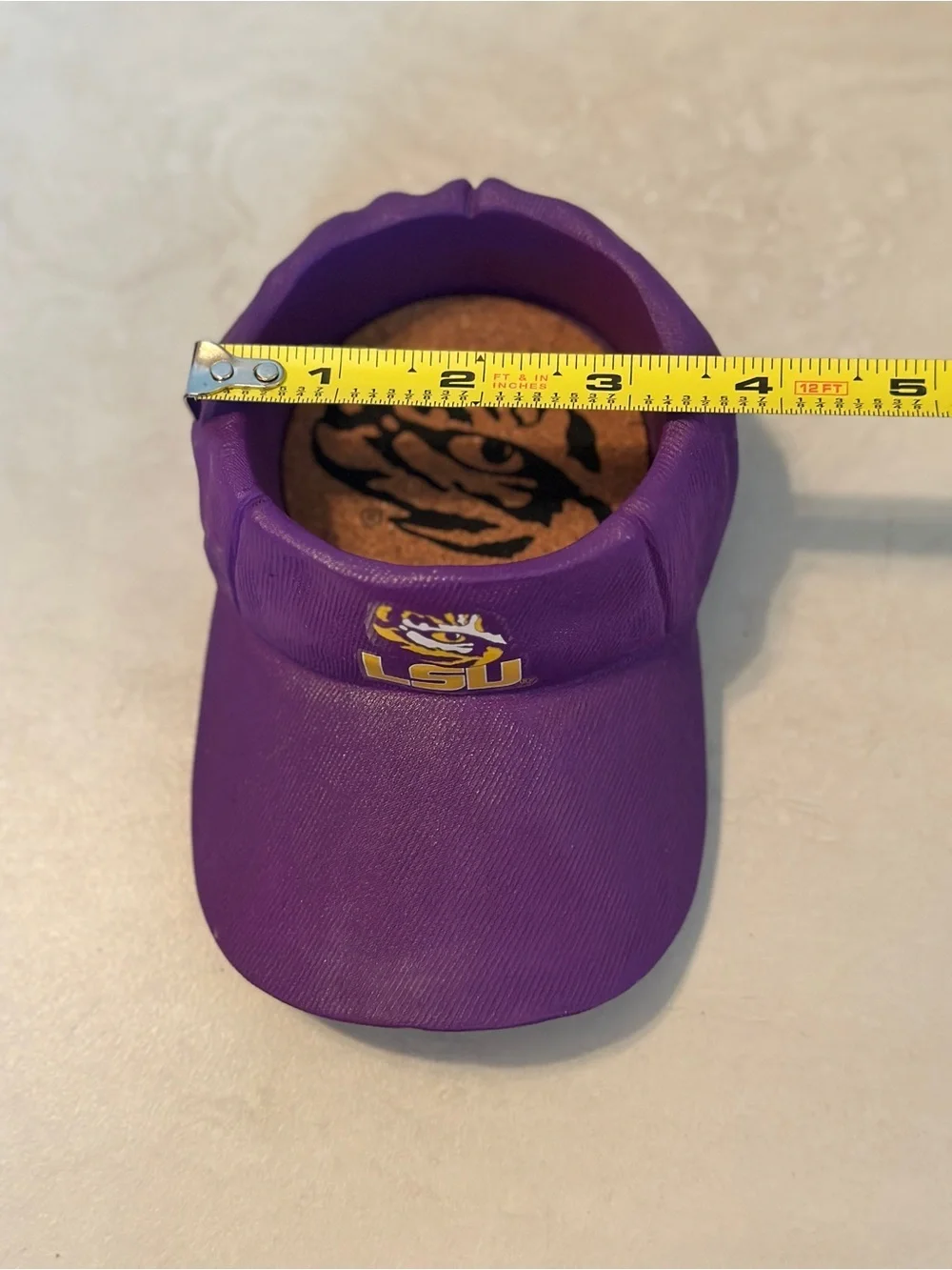 LSU Tigers Cap Coaster Holder With Cork Coaster - Excellent
